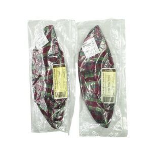 Vintage Longaberger Small Oval Gift Basket Liner - Holiday Plaid - 2 Count